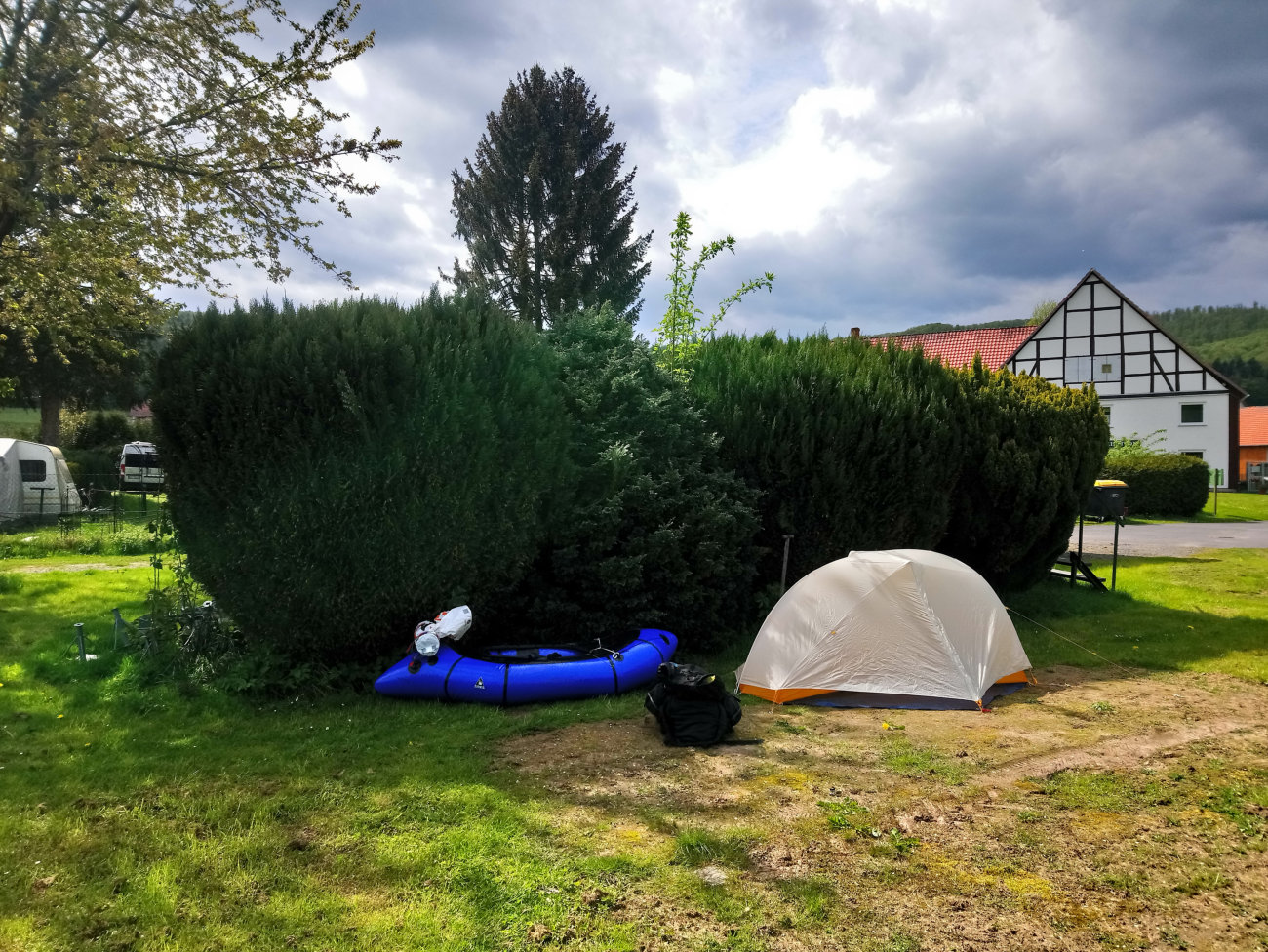 Zelt und Boot