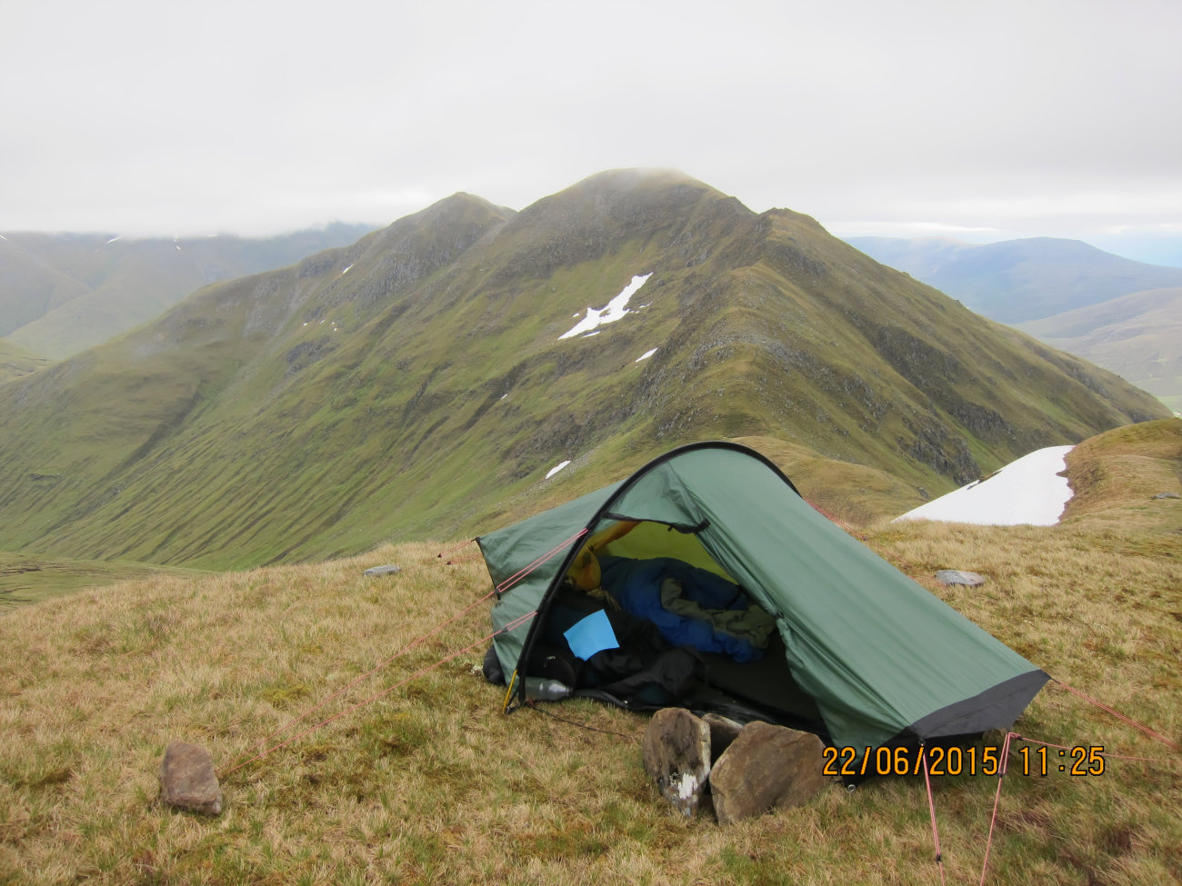Zelt am Sgùrr a' Bhealaich Dheirg