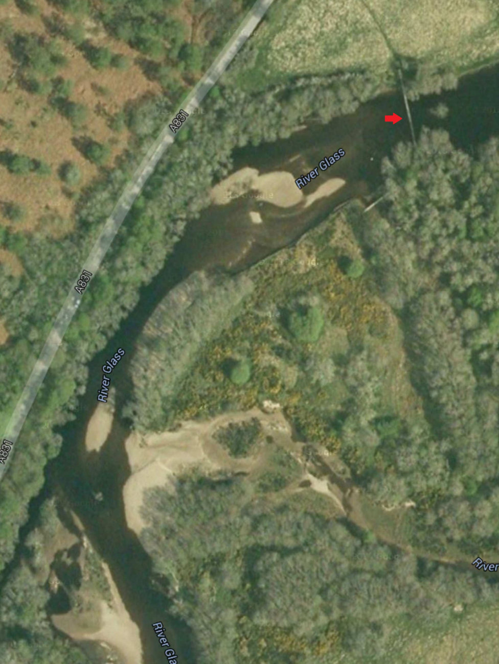 eingestürzte Hängebrücke bei Google Maps