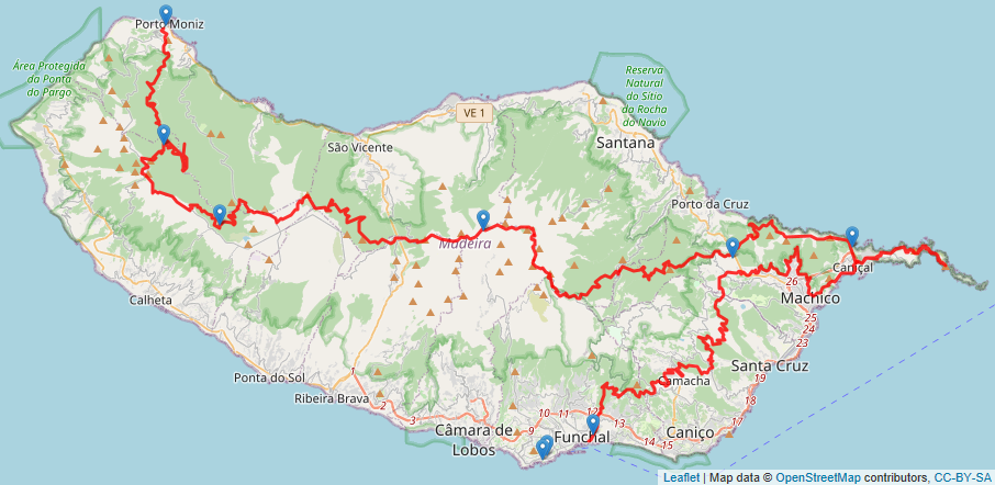 Karte von Madeira