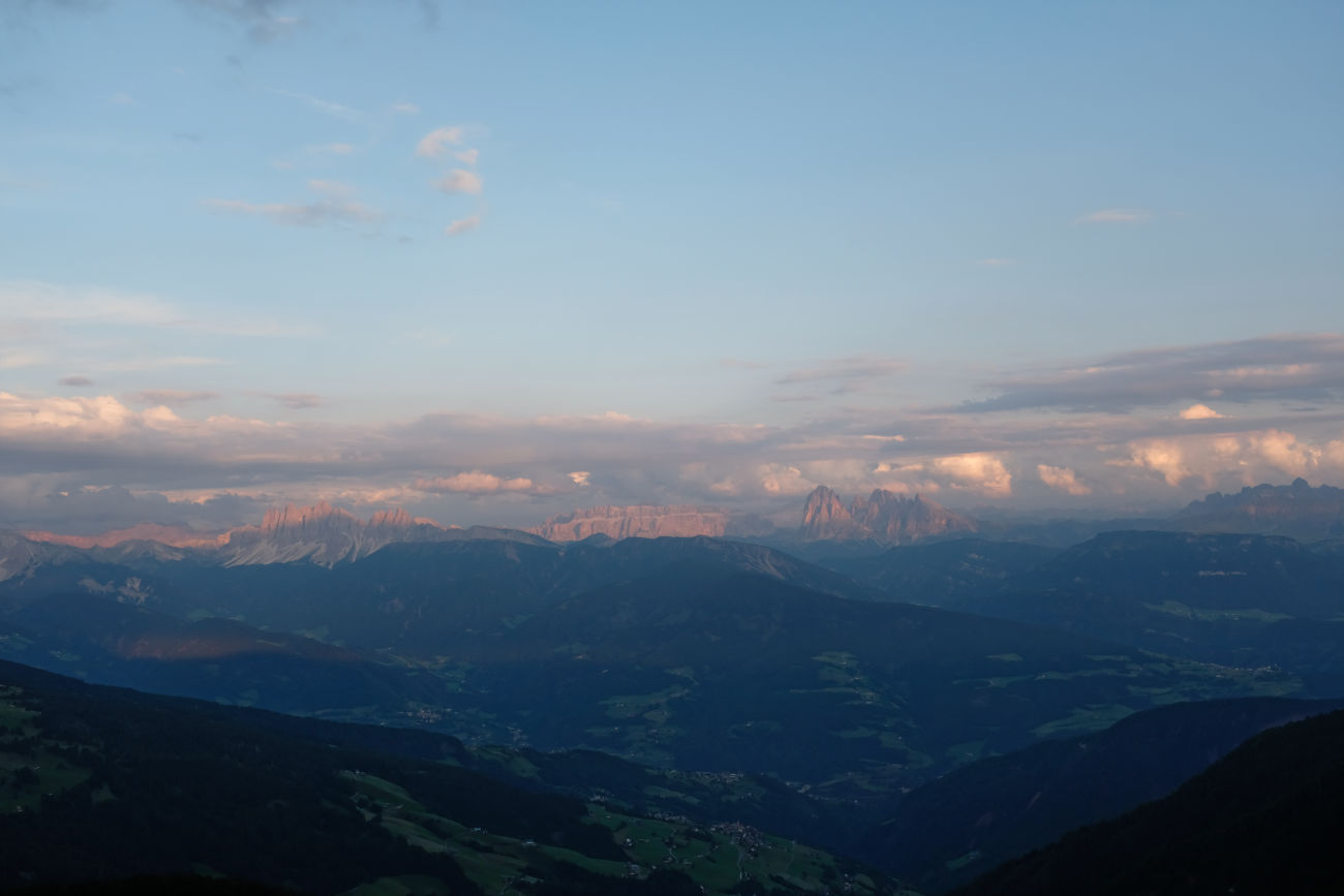 Dolomiten im Abendrot